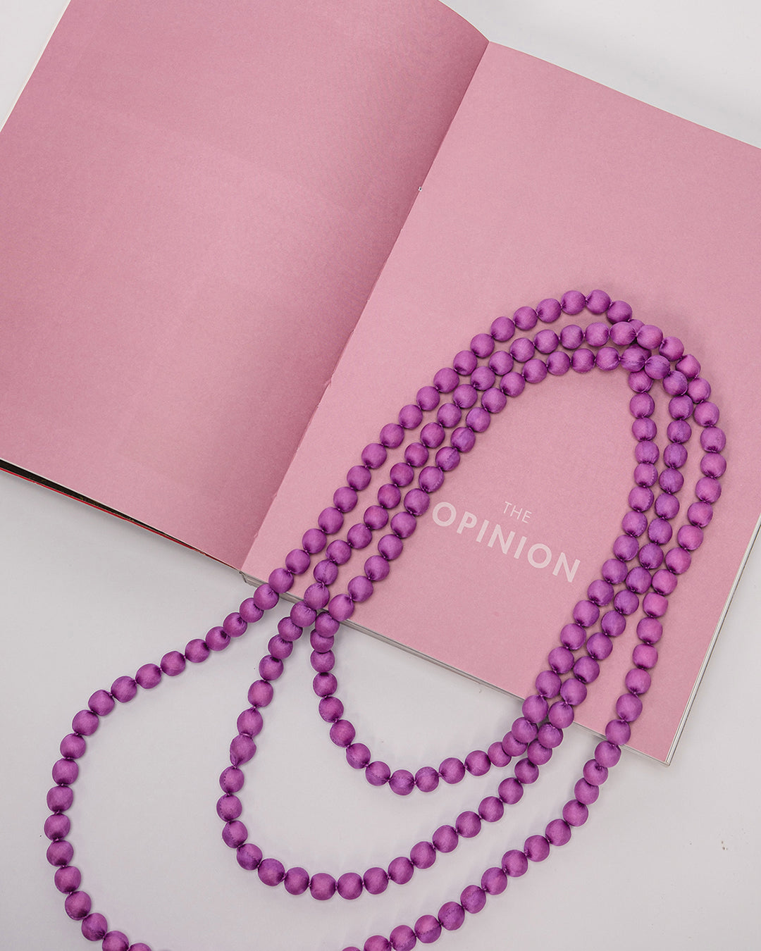 Vòng Hạt Bọc Lụa Màu Trơn / Tím / 110cm