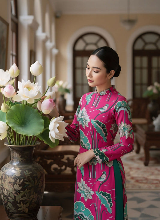 Khi Tà Áo Dài Cất Tiếng Giữa Không Gian Cổ Tự: Vẻ Đẹp Của Lụa Tơ Tằm Và Di Sản