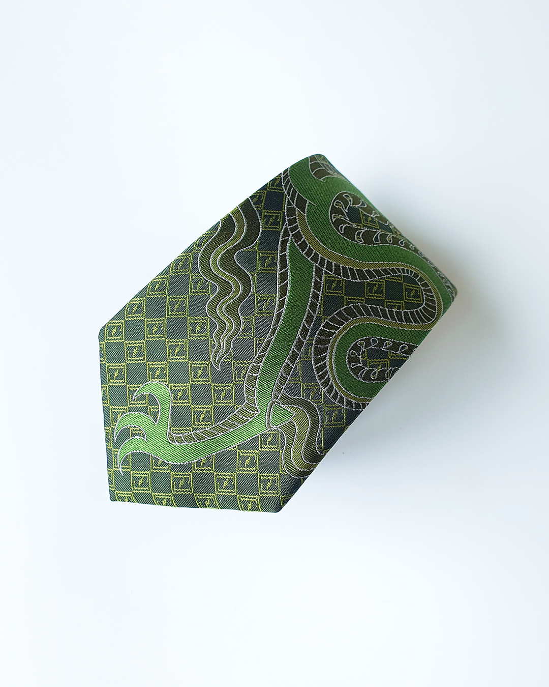 Quà Tặng Cao Cấp / Cà Vạt Lụa Gấm Hoa Văn Lục Long / 8cm x 145cm