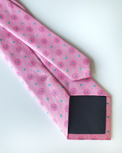 Cà Vạt Lụa Gấm Hoa Văn Phong Lưu Kèm Đôi Khuy Măng Sét / 8cm x 145cm