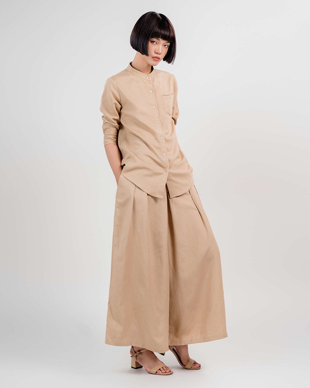 Quần Suông Ống Rộng Lanh 1932 / Be