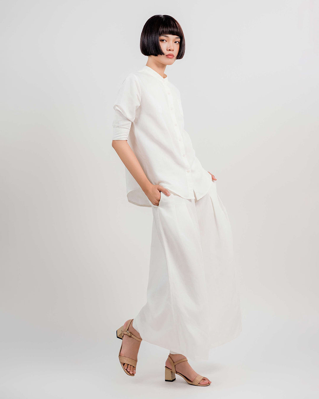 Quần Suông Ống Rộng Lanh 1932 / Trắng