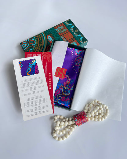 Quà Tặng Cao Cấp Tinh Ngọc / Khăn Lụa Vuông Phụng Vũ Vân Ca / Tím