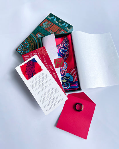 Quà Tặng Cao Cấp Tinh Nhã / Khăn Lụa Vuông Hương Vân Long Mộng / Đỏ