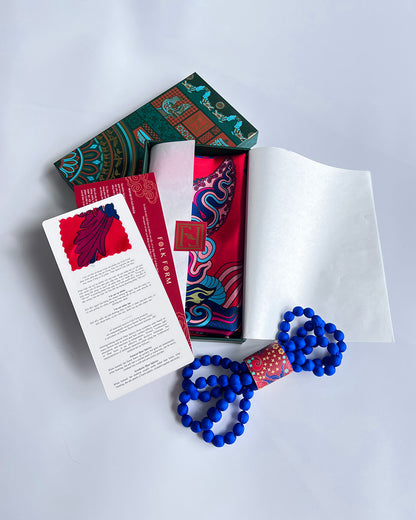 Quà Tặng Cao Cấp Tinh Ngọc / Khăn Lụa Vuông Hương Vân Long Mộng / Đỏ