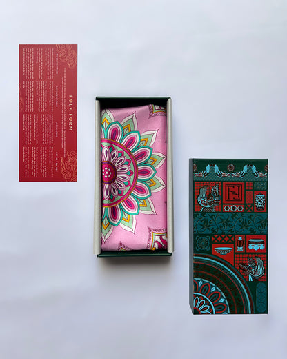 Quà Tặng Cao Cấp Tinh Tế / Khăn Lụa Vuông Phụng Vũ Vân Ca / Hồng