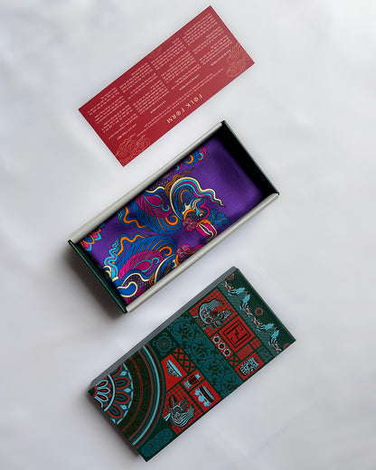 Quà Tặng Cao Cấp Tinh Tế / Khăn Lụa Vuông Phụng Vũ Vân Ca / Tím