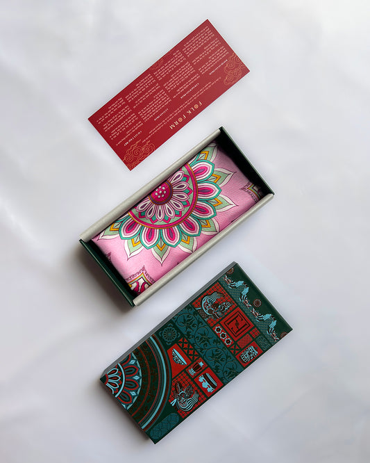 Quà Tặng Cao Cấp Tinh Tế / Khăn Lụa Vuông Phụng Vũ Vân Ca / Hồng