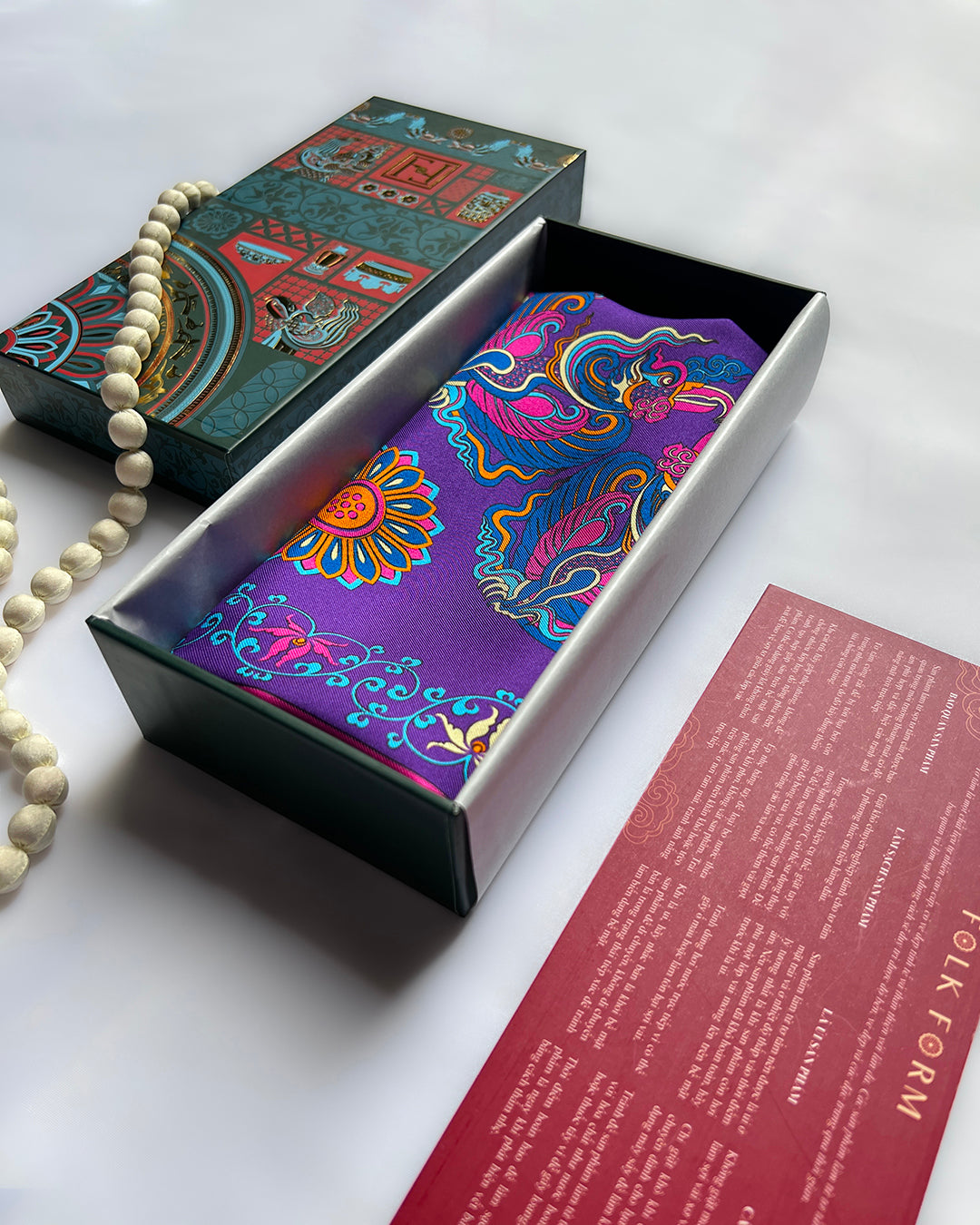 Quà Tặng Cao Cấp Tinh Vân / Khăn Lụa Vuông Phụng Vũ Vân Ca / Tím