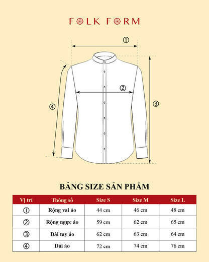 Áo Sơ Mi Nam Lanh Cổ Đứng Thế Kỷ 14 / Trắng