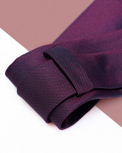 Quà Tặng Cao Cấp / Cà Vạt Lụa Gấm Hoa Văn Vi Chấm / Đỏ Tía / 8cm x 145cm