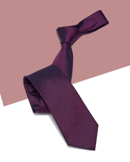 Quà Tặng Cao Cấp / Cà Vạt Lụa Gấm Hoa Văn Vi Chấm / Đỏ Tía / 8cm x 145cm