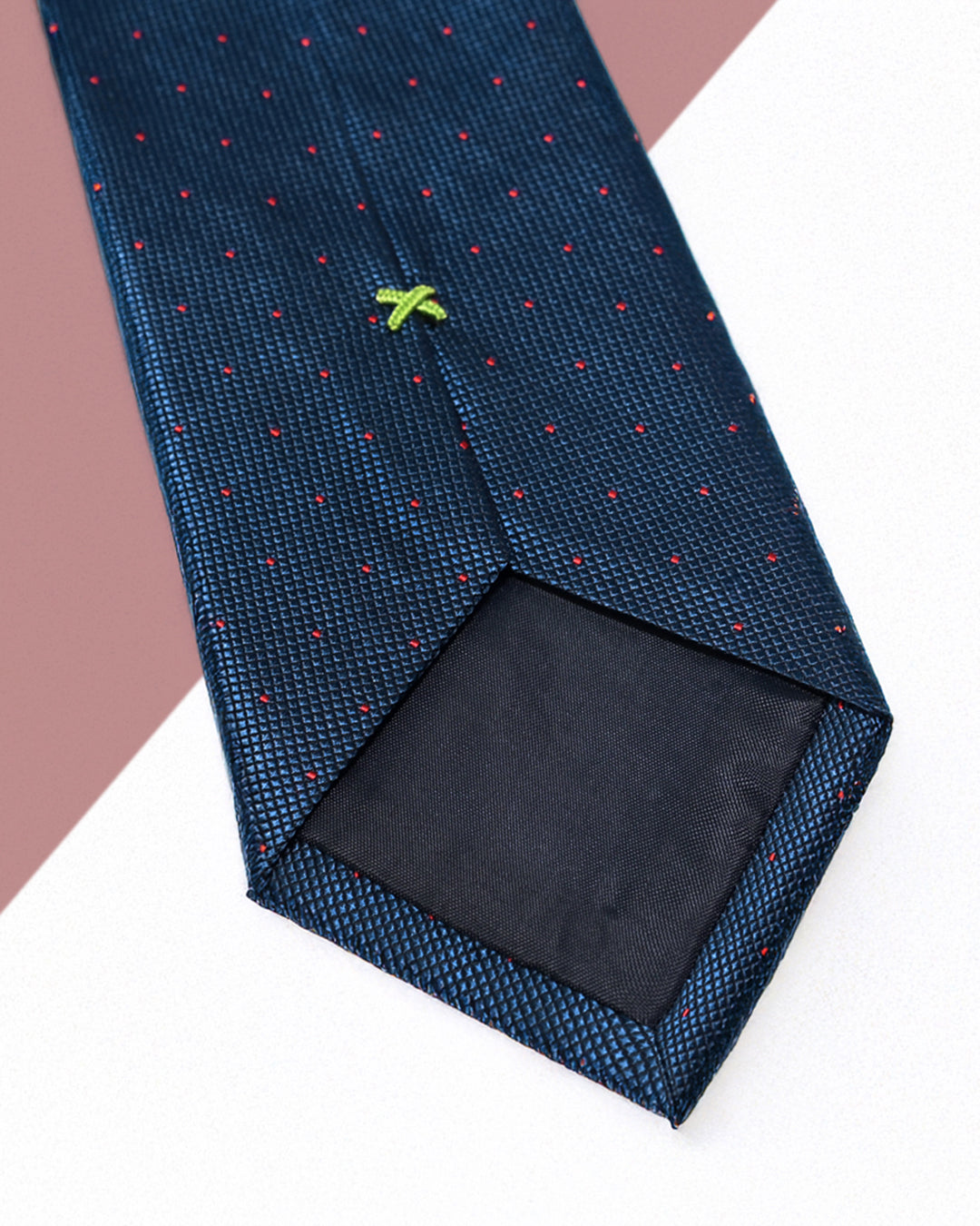 Quà Tặng Cao Cấp / Cà Vạt Lụa Gấm Hoa Văn Chấm Hạt / Xanh Than / 8cm x 145cm