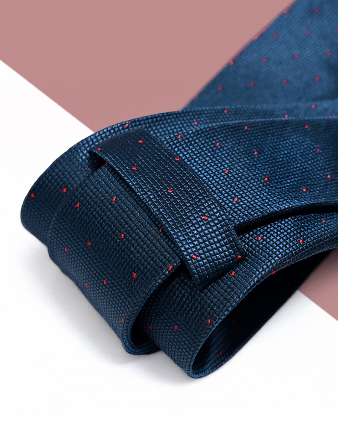 Quà Tặng Cao Cấp / Cà Vạt Lụa Gấm Hoa Văn Chấm Hạt / Xanh Than / 8cm x 145cm