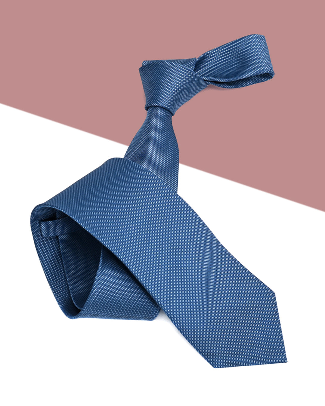 Quà Tặng Cao Cấp / Cà Vạt Lụa Gấm Hoa Văn Vi Chấm / Xanh Dương / 8cm x 145cm