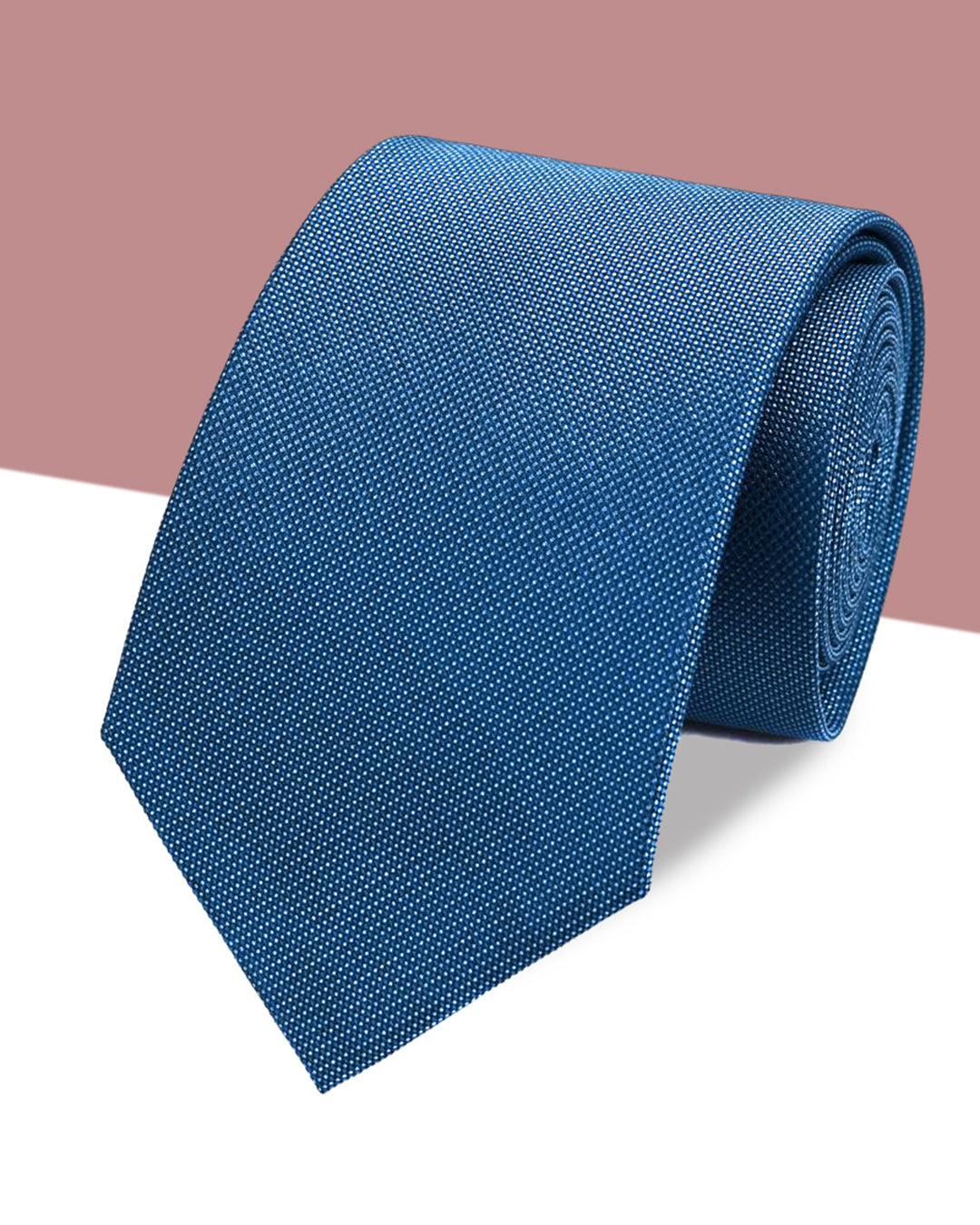 Quà Tặng Cao Cấp / Cà Vạt Lụa Gấm Hoa Văn Vi Chấm / Xanh Dương / 8cm x 145cm