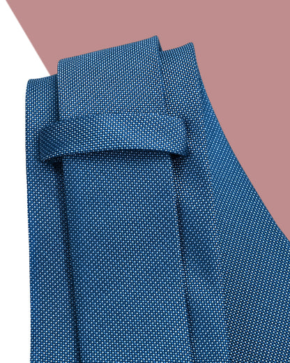 Quà Tặng Cao Cấp / Cà Vạt Lụa Gấm Hoa Văn Vi Chấm / Xanh Dương / 8cm x 145cm