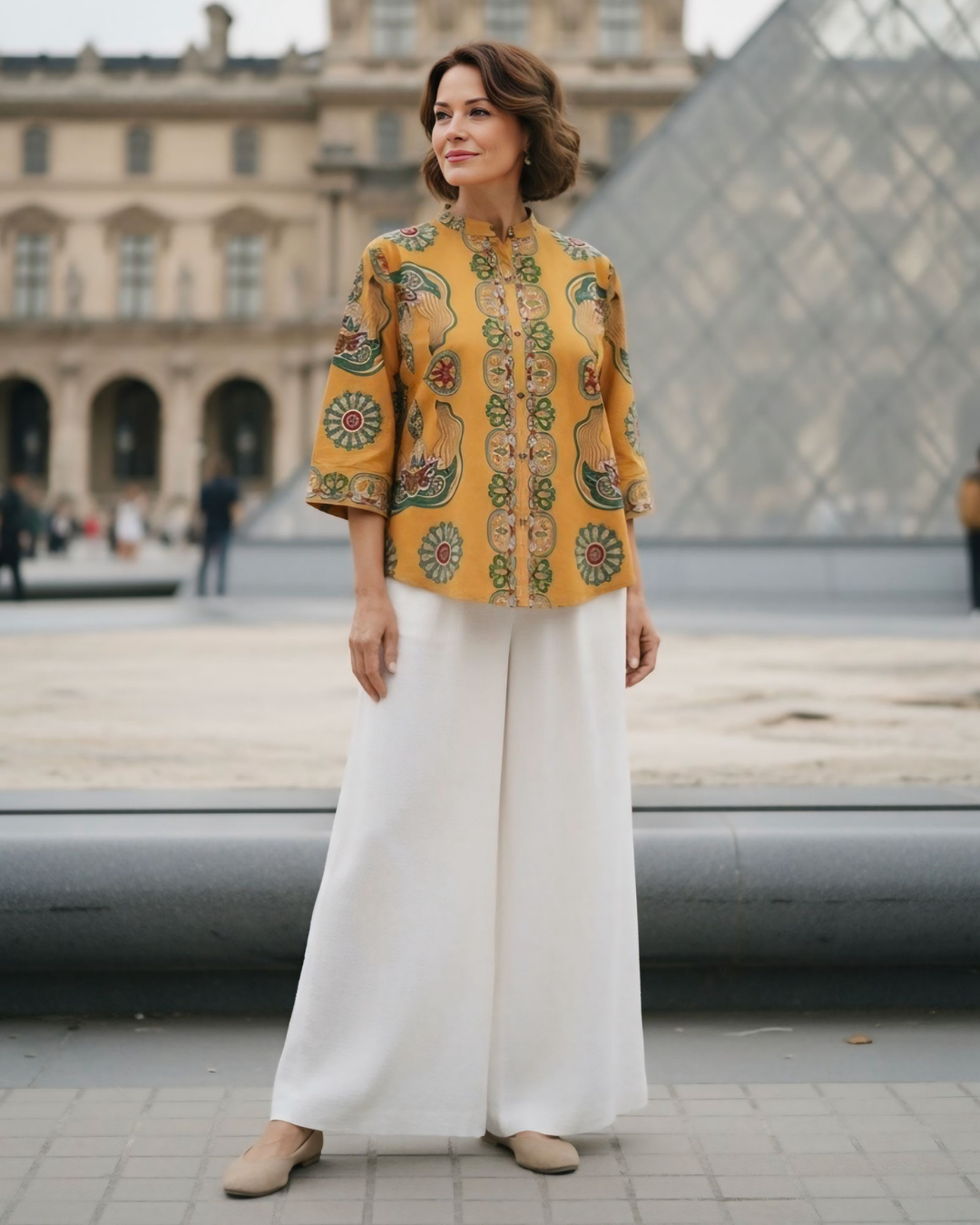 Áo Sơ Mi Lụa Giải Phóng 1925 / Hoạ tiết Mây Hoạ Long Ân Vàng