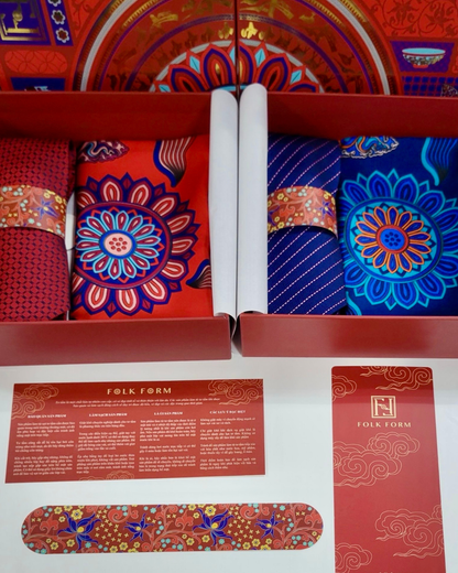 Cà Vạt Lụa Gấm Hoa Văn Đan Lát / Xanh Dương Sáng / 8cm x 145cm