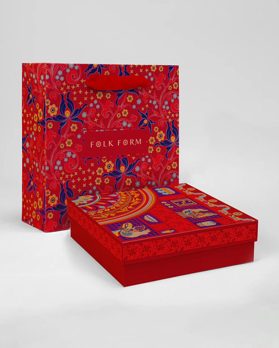 Khăn Lụa Cố Đô Liên Hoạ / Đen & Da Cam / 110x110