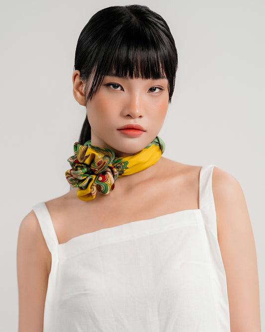 Khăn Lụa Mây Hoạ Long Ân / Vàng / 55x55