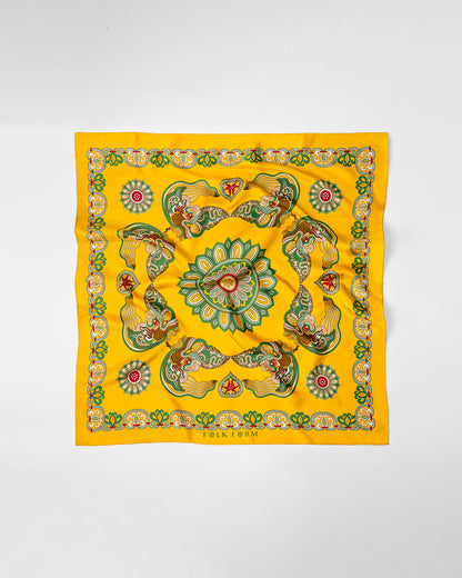 Khăn Lụa Mây Hoạ Long Ân / Vàng / 55x55