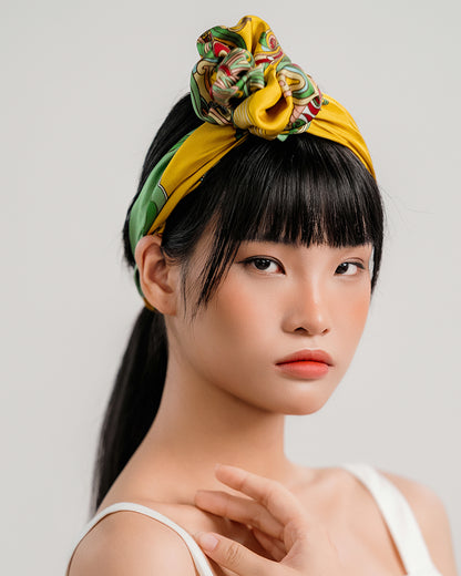 Khăn Lụa Mây Hoạ Long Ân / Vàng / 55x55