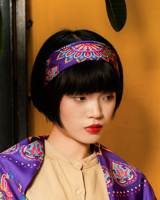 Khăn Lụa Phụng Vũ Vân Ca / Tím / 55x55