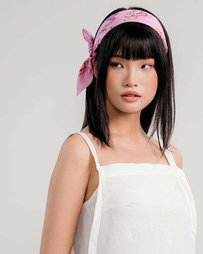 Khăn Lụa Phụng Vũ Vân Ca / Hồng / Quà Tặng Cao Cấp