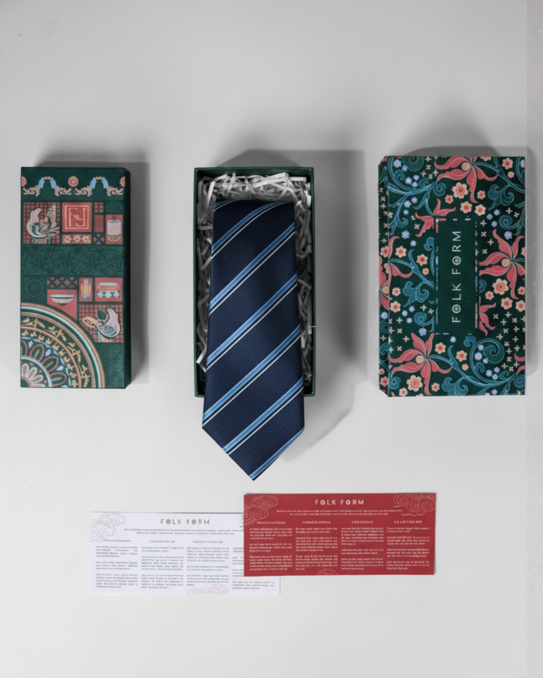 Quà Tặng Cao Cấp / Cà Vạt Lụa Gấm Hoa Văn Kẻ Chéo / Xanh Dương / 8cm x 145cm