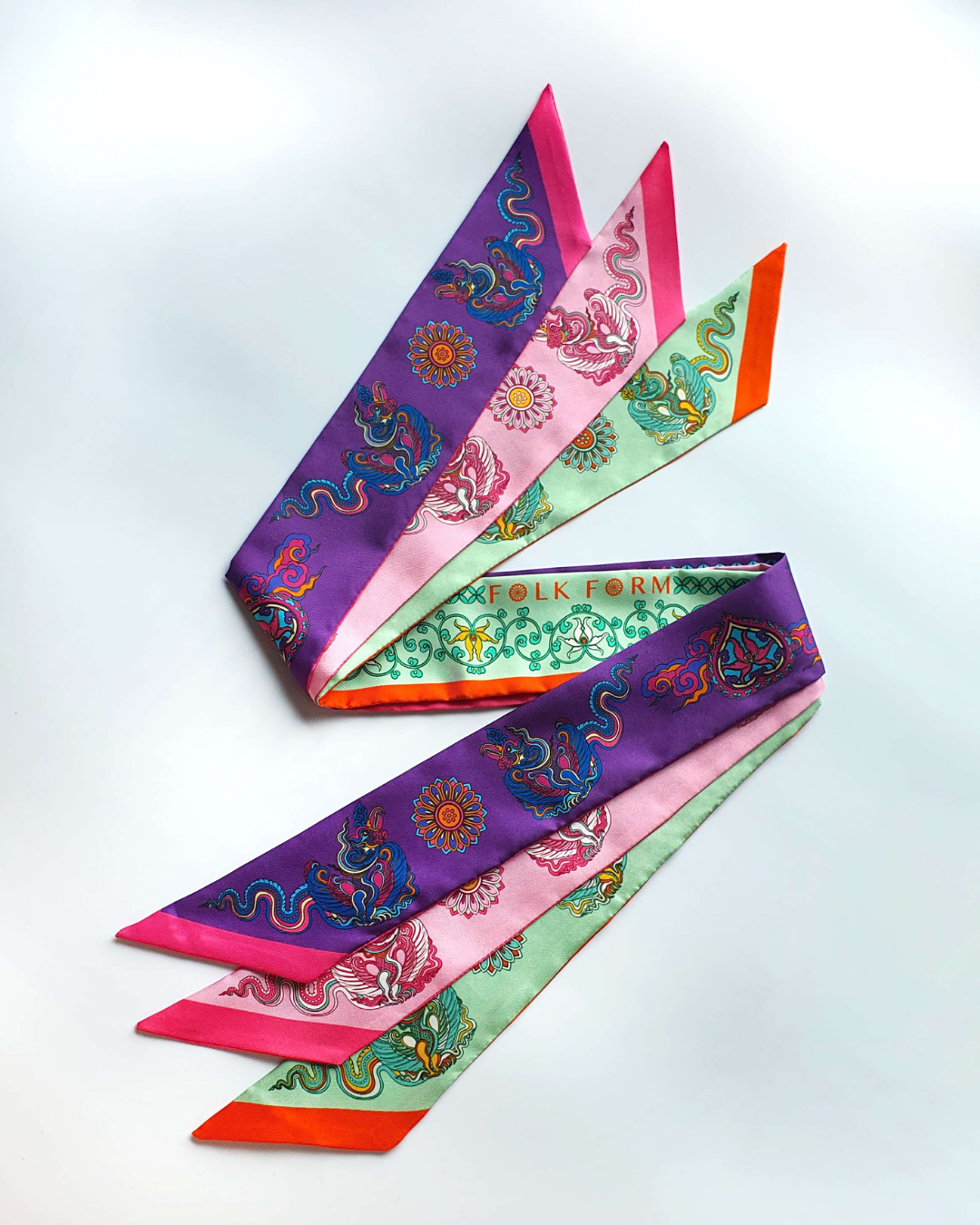 Khăn Twilly Lụa Phụng Vũ Vân Ca / 6x106