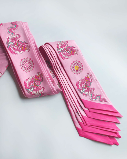 Khăn Twilly Lụa Phụng Vũ Vân Ca / Hồng / 6x106