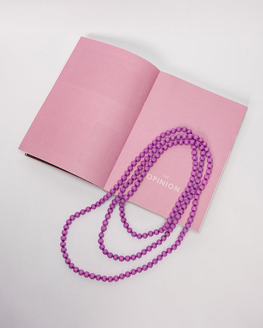Vòng Hạt Bọc Lụa Màu Trơn / Tím / 110cm