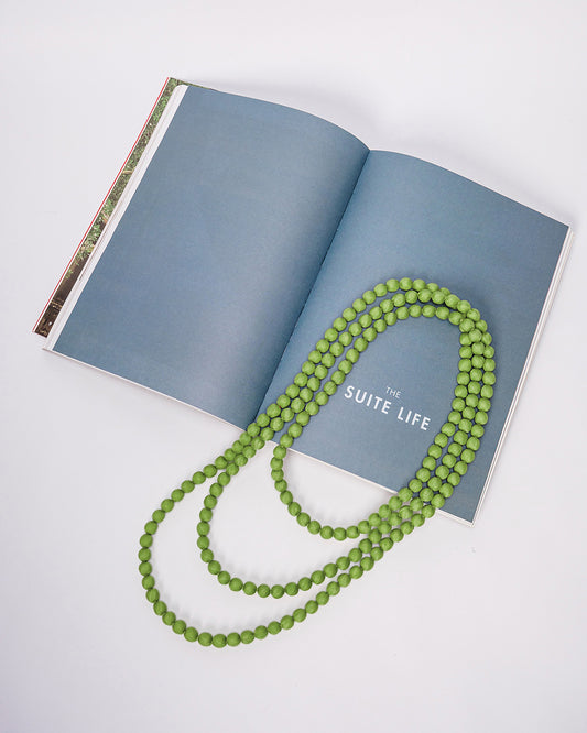 Vòng Hạt Bọc Lụa Màu Trơn / Xanh Cốm / 110cm
