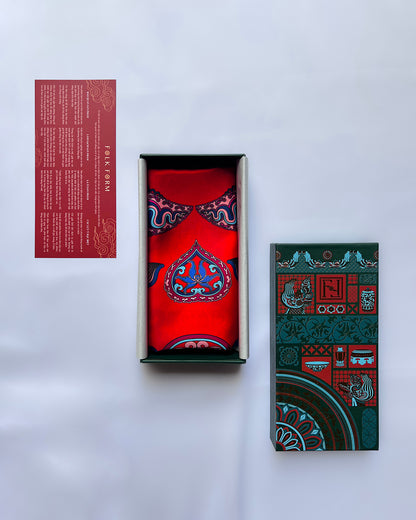 Quà Tặng Cao Cấp Tinh Tế / Khăn Lụa Vuông Hương Vân Long Mộng / Đỏ